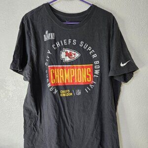 Kansas City Chiefs Shirt Mens XL Black Super Bowl LVII Champions Nike NFL Tee